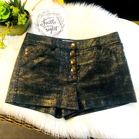 3.1 Phillip Lim A-Line Black Metallic Shorts Sz 4 - Picture 2 of 11